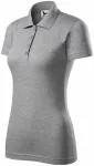 Dāmas slim fit polo krekls, tumši pelēks marmors